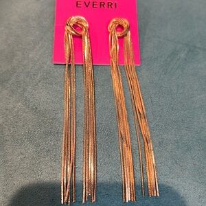 Pierced earrings 5” gold chain dangle